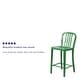 preview thumbnail 96 of 116, 2 Pack 24'' High Metal Indoor-Outdoor Counter Height Stool w/ Vertical Slat Back