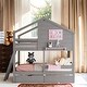 preview thumbnail 2 of 20, Wooden Bunk House Kids Loft Bed