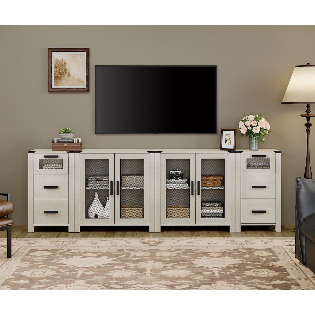 WAMPAT TV Stand set for ups to 100 inch TV,Drawers Storage Cabinets - 1 Pack