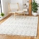 preview thumbnail 16 of 18, SAFAVIEH Berber Fringe Shag Leatha Trellis Rug - Cream/Dark Grey - 8' x 10'