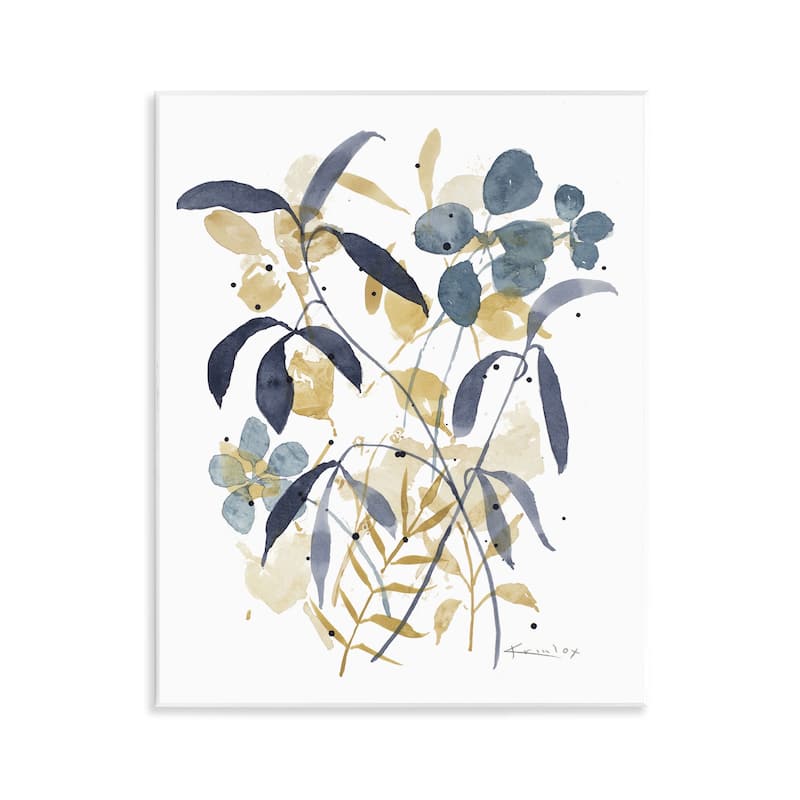Stupell Blue & Yellow Plant Impressions Wall Plaque Art Design By Krinlox - 11 x 14