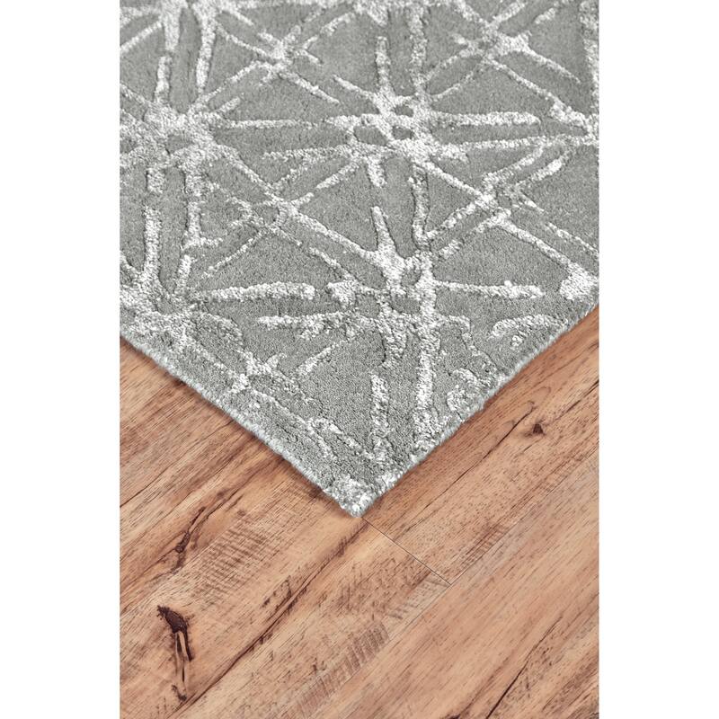 Hartford Tufted Lattice Wool Rug, Cloud Blue/Sky Gray, Area Rug