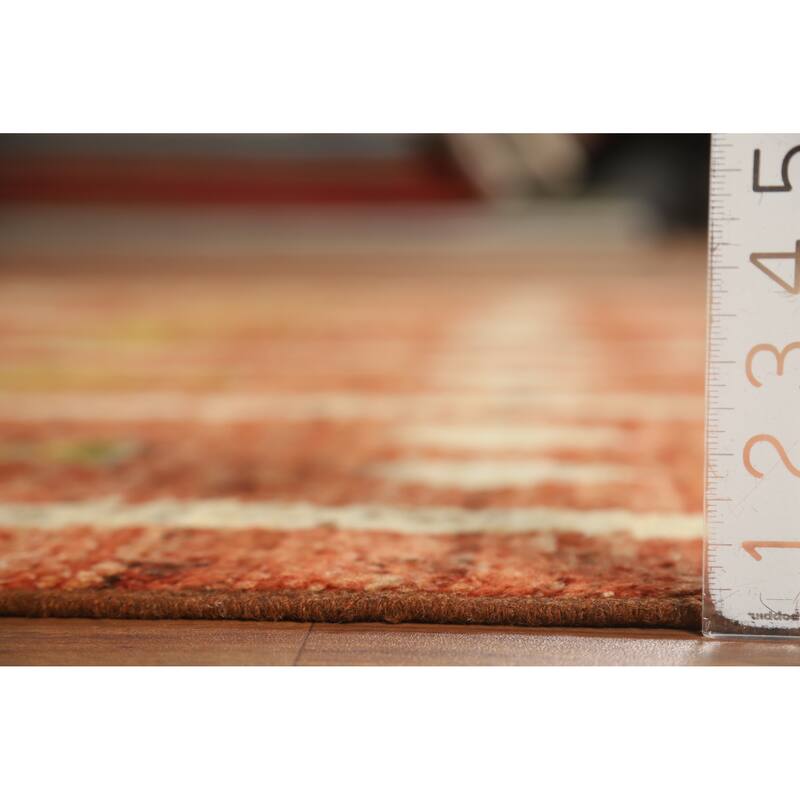 Orange Moroccan Oriental Area Rug Handmade Bedroom Wool Carpet - 6'8" x 9'11"