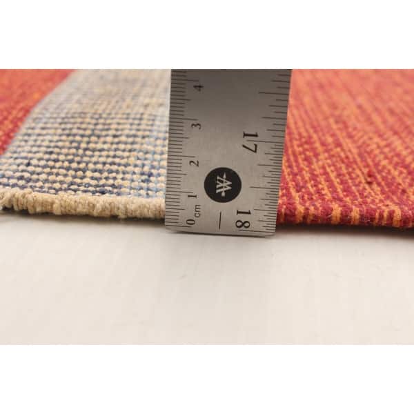 ECARPETGALLERY Flat-weave Bold and Colorful Red Wool Kilim - 2'0 x 6'8