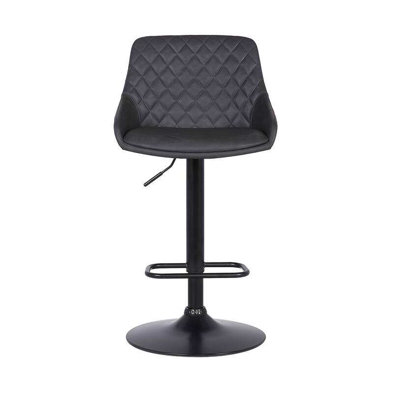 Anibal Modern Swivel Adjustable Barstool, Upholstered Counter Height Chair with Metal Frame