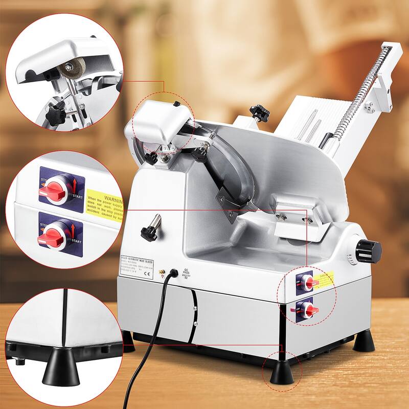 10" 550W Commercial Automatic Meat Slicer w/ Adjustable Thickness