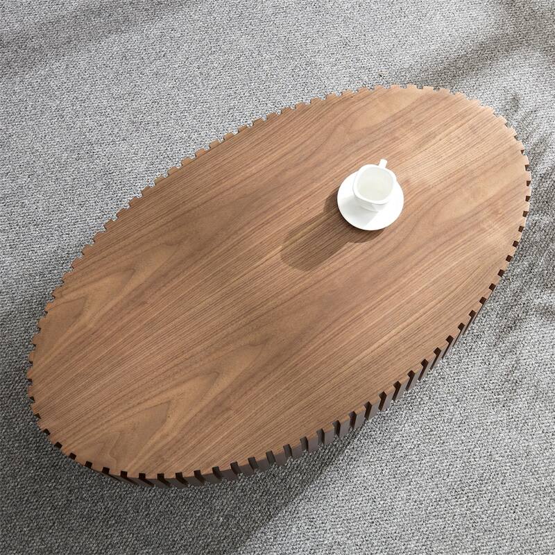 Coffee Table with Sturdy Pedestal for Living Room