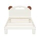 preview thumbnail 5 of 11, Twin Size Platform Bed With Bear Ears Shaped Headboard And Led