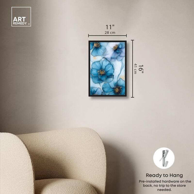 Gilded Cyanescence Canvas by Art Remedy