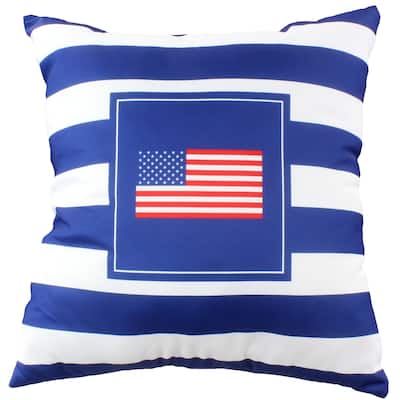 Blue American Flag Double Sided Pillow