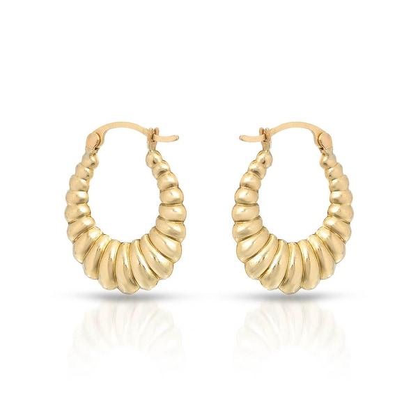 Mcs Jewelry Inc 10 KARAT YELLOW GOLD CLASSIC SHRIMP HOOP EARRINGS (23MM)