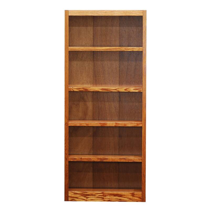 Concepts in Wood 5 Shelf Wood Bookcase, 72 inch Tall