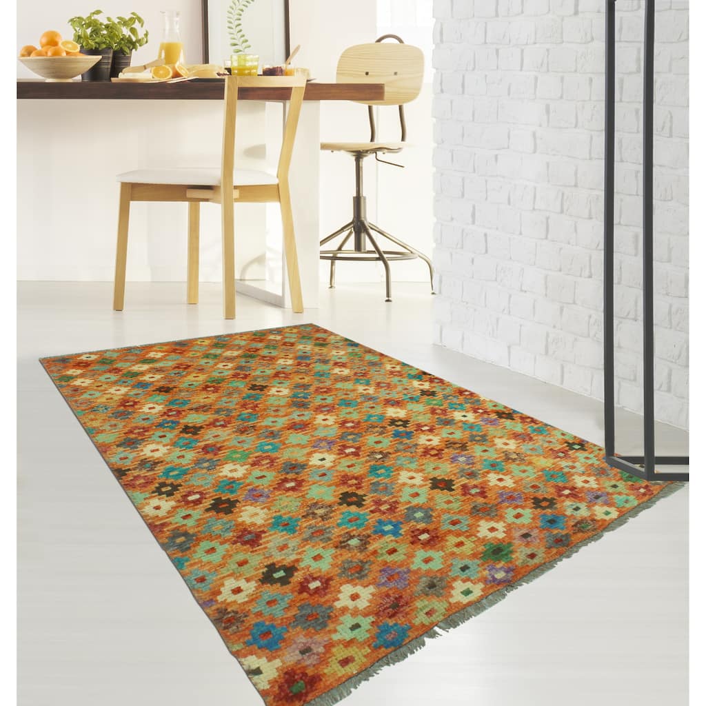 Balochi Perceval Orange/Ivory Rug - 3'0" x 4'10"