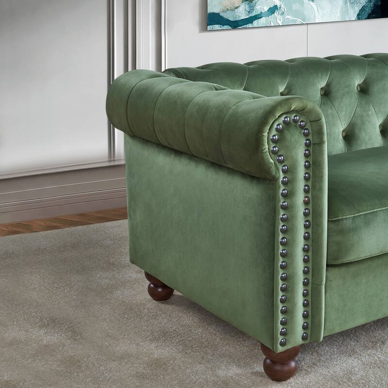 Classic Chesterfield Tufted Fabric Sofa Upholstered Couch On Sale