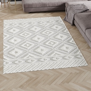 Diamond Pattern Rug Pad Milos Collection Diamond Pattern Space-dyed Polyester Rug - Bed Bath ...