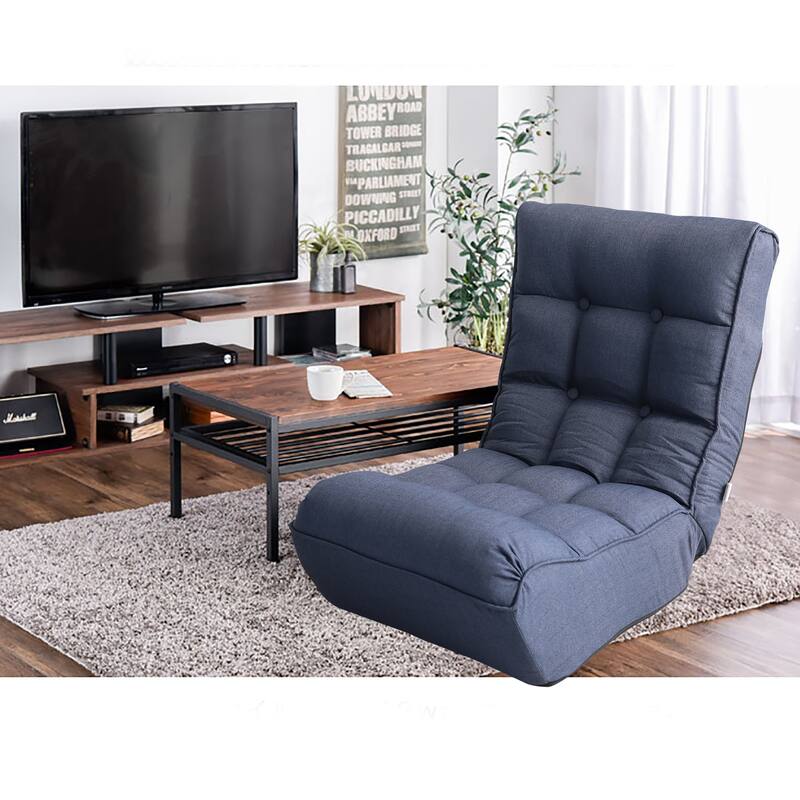 Navy 23.6" High Back Foldable Recliner Chair