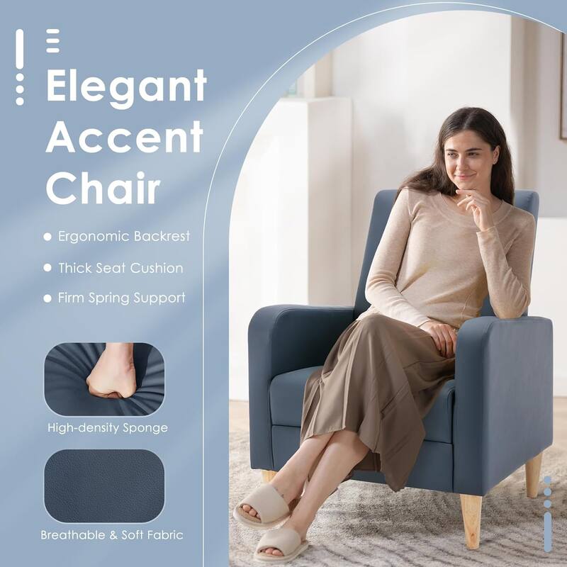 Fabric/Leather Modern Accent Chairs with Lounge Seat