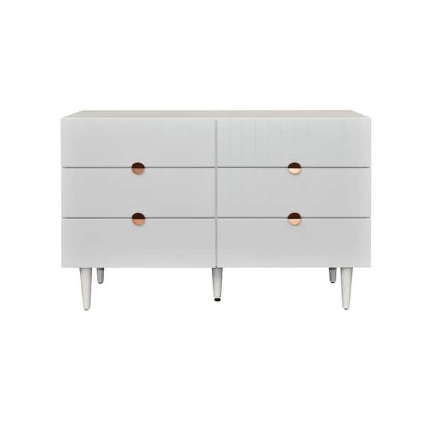 white and rose gold dresser Talia White Lacquer & Rose Gold Dresser & Mirror 2071