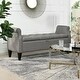 preview thumbnail 9 of 112, Copper Grove Performance Fabric Amalfi Tufted Storage Bench with Rolled Arms Grey Linen
