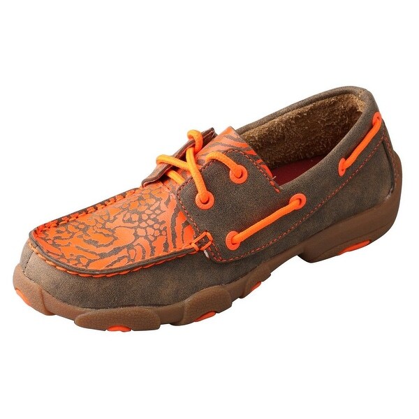 Twisted X Casual Shoes Boys Girls Driving Mocs Bomber Brown YDM0008 ...