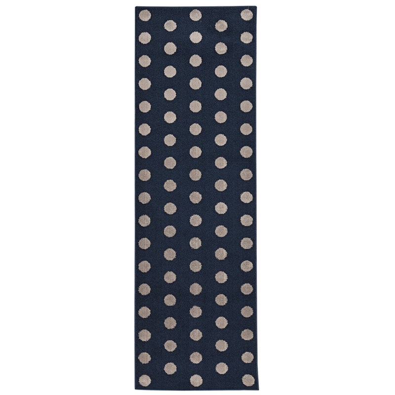 Allegra Blount Polka Dot Area Rug - 2'6" x 8' - Grey/Blue