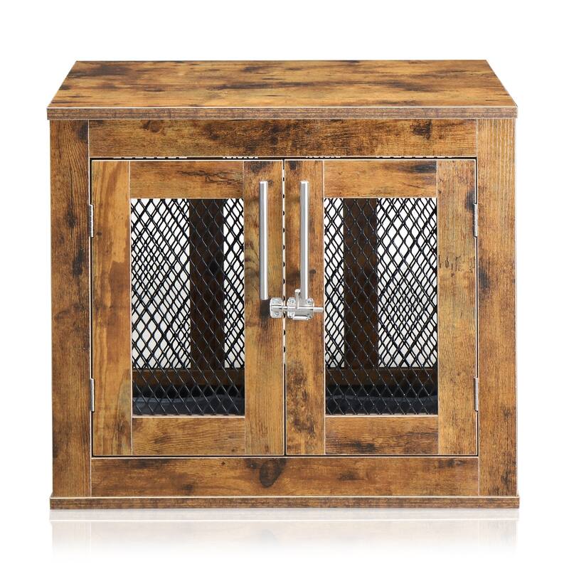 Furniture Dog Crate With Tray For Large Dogs, Indoor Aesthetic Puppy Kennel Pet House Dog Cage With Door