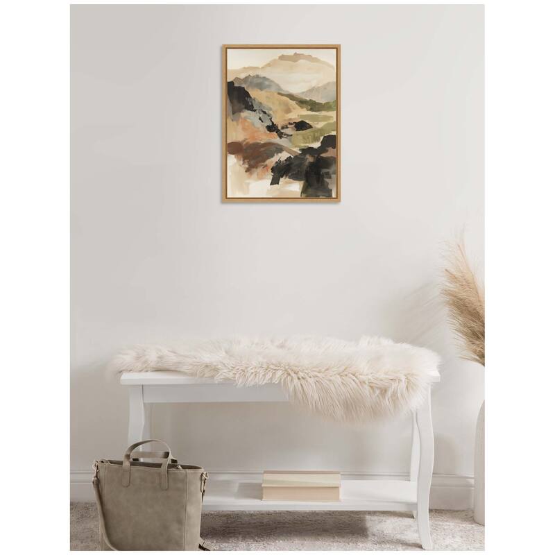 Kate and Laurel Sylvie Tonal Mountains II Framed Canvas by Amy Lighthall
