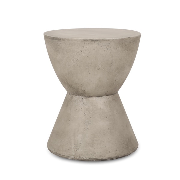slide 2 of 9, Yadira Lightweight Concrete Side Table by Christopher Knight Home Light Gray