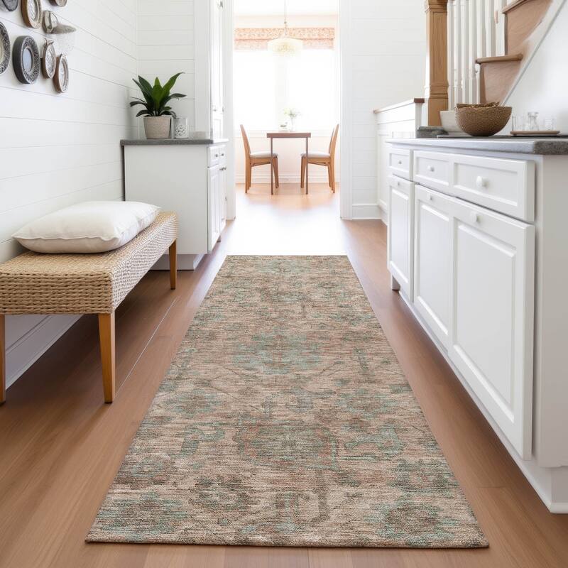 Premium Washable Super Soft Farmhouse Mayfield Rug - Coral - 2'3" x 7'6"