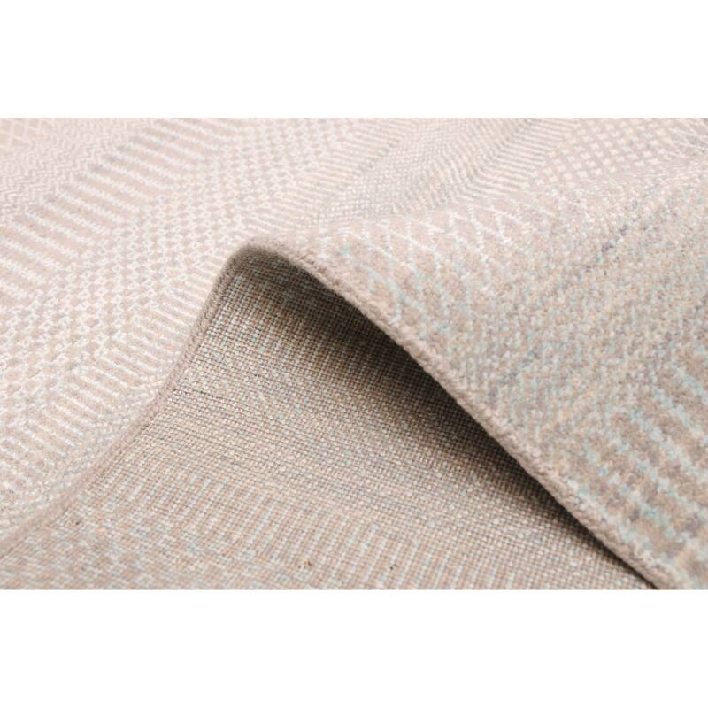 ECARPETGALLERY Hand-knotted Finest Silk Shadow Aqua Silk, Wool Rug - 8'0 x 10'3