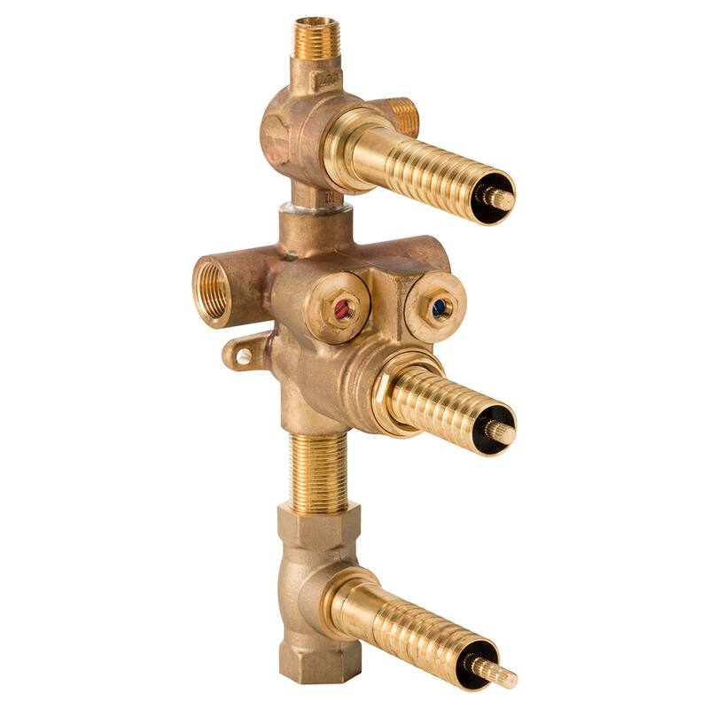 DXV Fitzgerald 3-Handle Thermostatic Rough Valve with 2-Way Diverter - - Natural