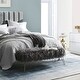 preview thumbnail 3 of 22, Silver Orchid Nilsson Contemporary Modern Faux Fur Long Bench Ottoman
