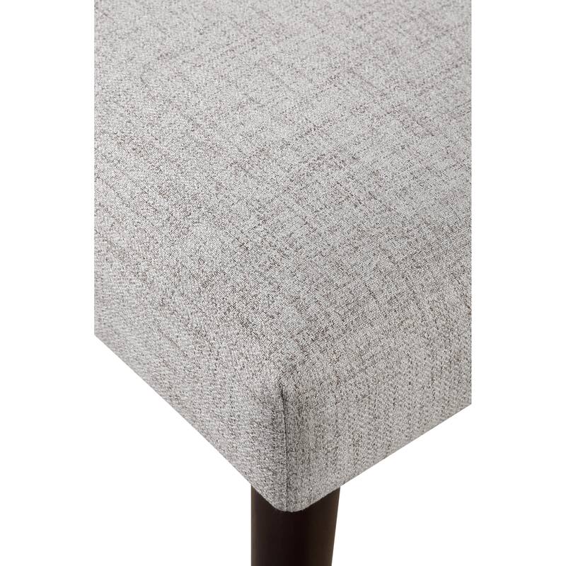 HomeRoots 23" Gray Solid Wood And Fabric Upholstered Parsons Chair - 23.25 in. x 37.00 in. x 18.50 in.