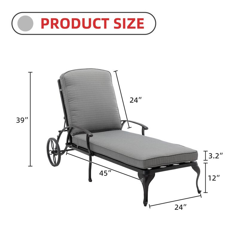 Aluminum Reclining Outdoor Chaise Lounge