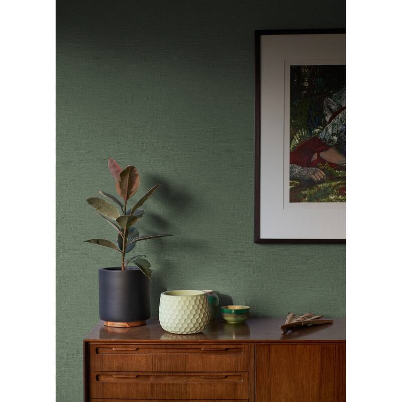 Advantage Estefan Dark Green Distressed Texture Wallpaper - 20.9in x 396in x 0.025in - 20.9in x 396in x 0.025in