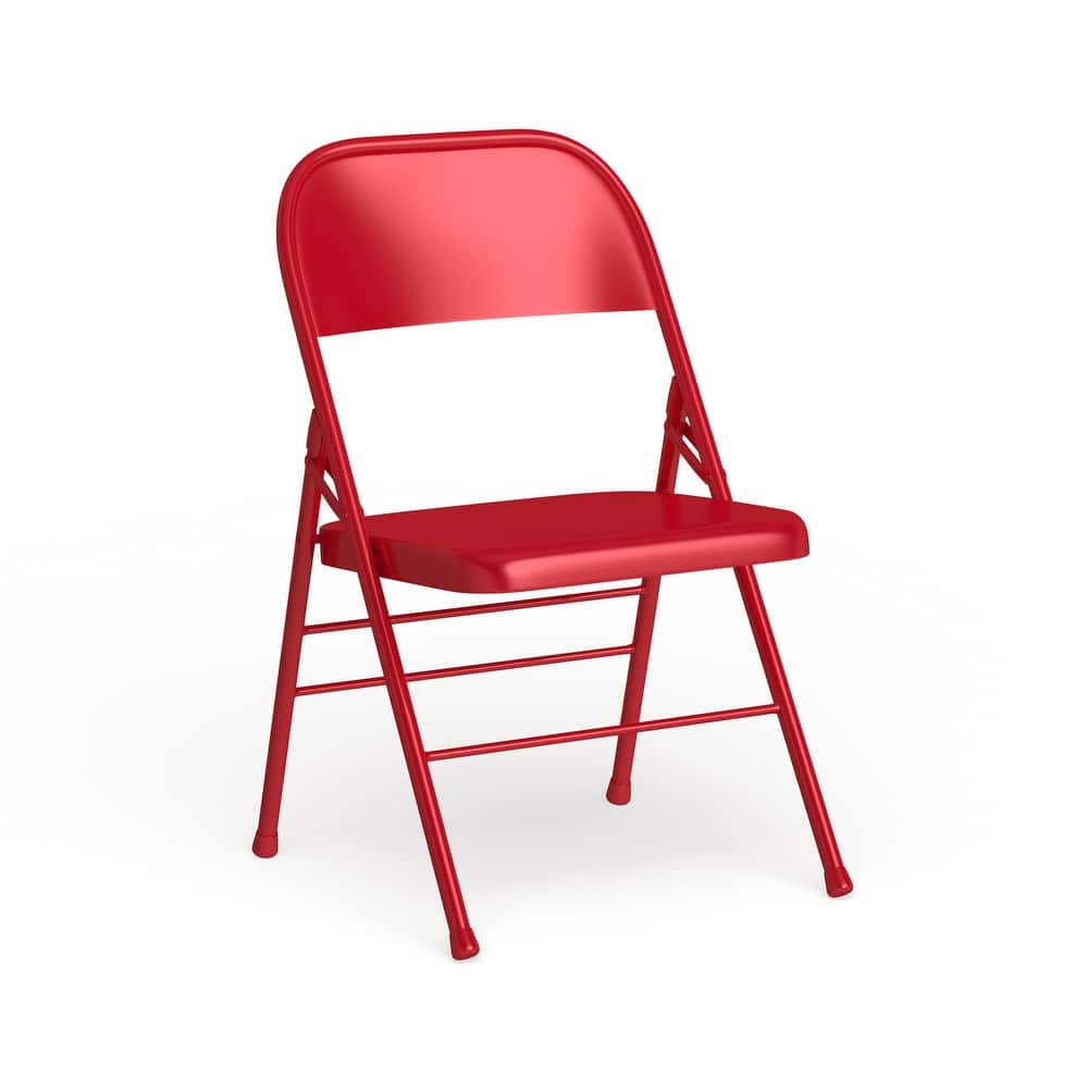 2 Pack Triple Braced & Double Hinged Metal Folding Chair