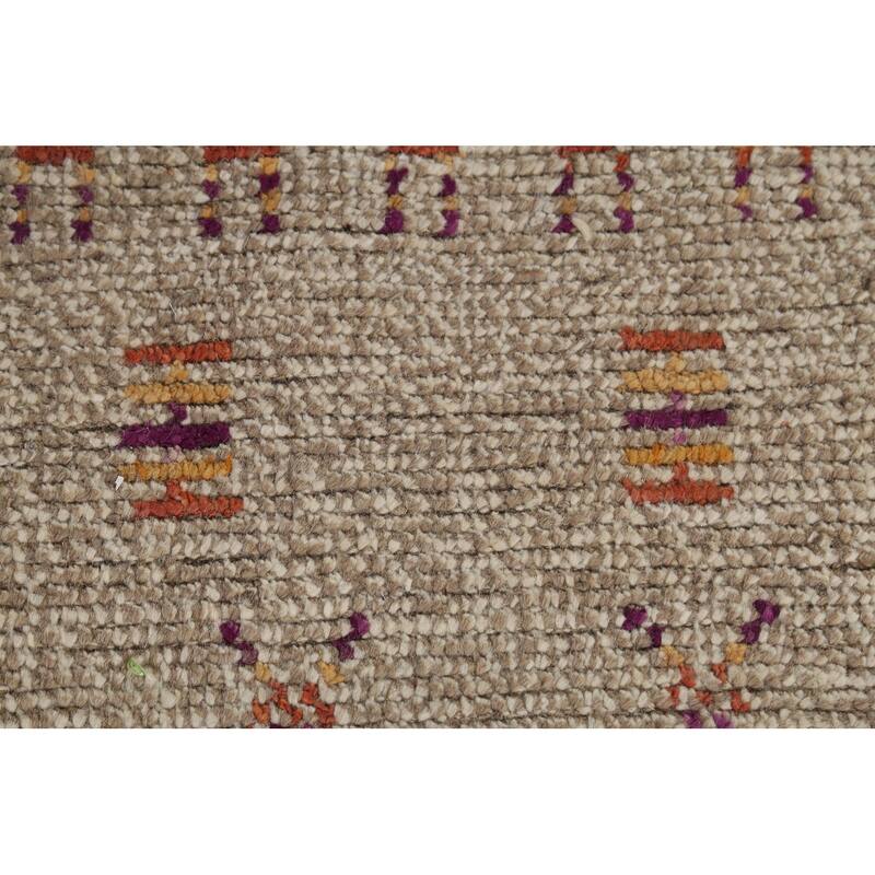 Earth Tone Moroccan Oriental Area Rug Handmade Wool Carpet - 5'7"x 8'10"