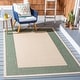 preview thumbnail 8 of 133, SAFAVIEH Courtyard Sherrie Border Indoor/ Outdoor Waterproof Patio Backyard Rug 2'7" x 5' - Beige/Dark Green