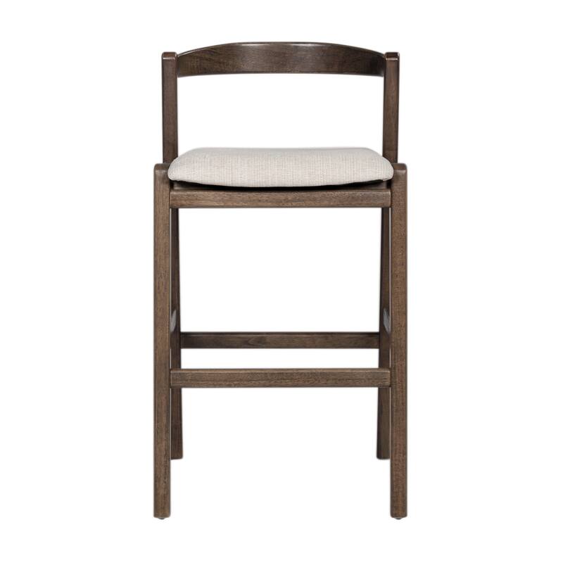 Christopher Knight Home - Ravenswood Rubber Wood Bar Stool with Fabric Upholstered Cushion（Set of 2）