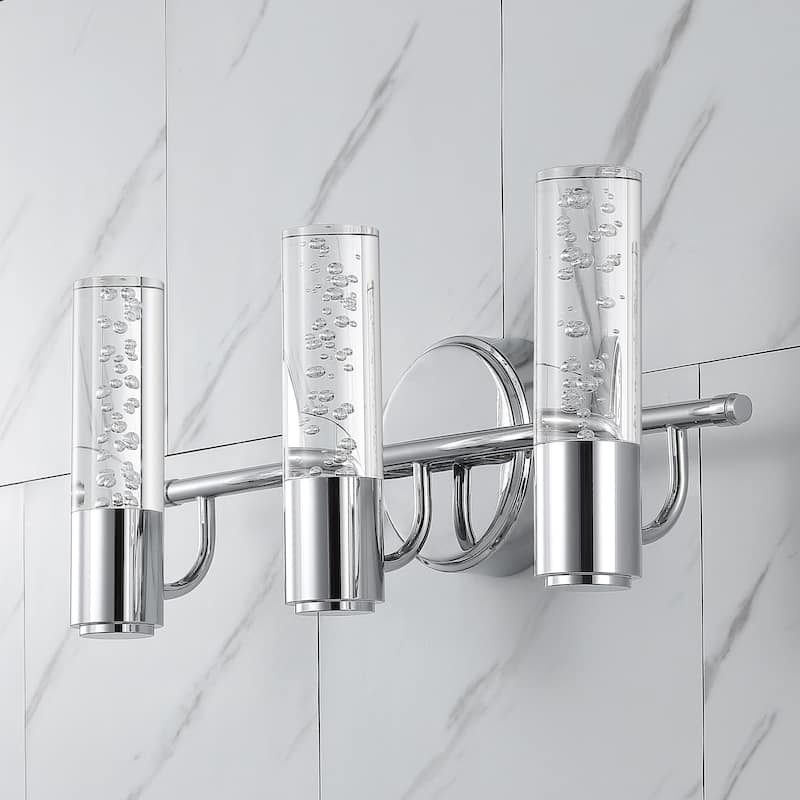 Alain Minimalist Modern Bubble Acrylic/Iron Integrated LED Vanity Light, by JONATHAN Y
