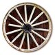 preview thumbnail 2 of 7, Designart 'Country Wagon Wheel on Wooden Wall Clock' Oversized Farmhouse Wall CLock