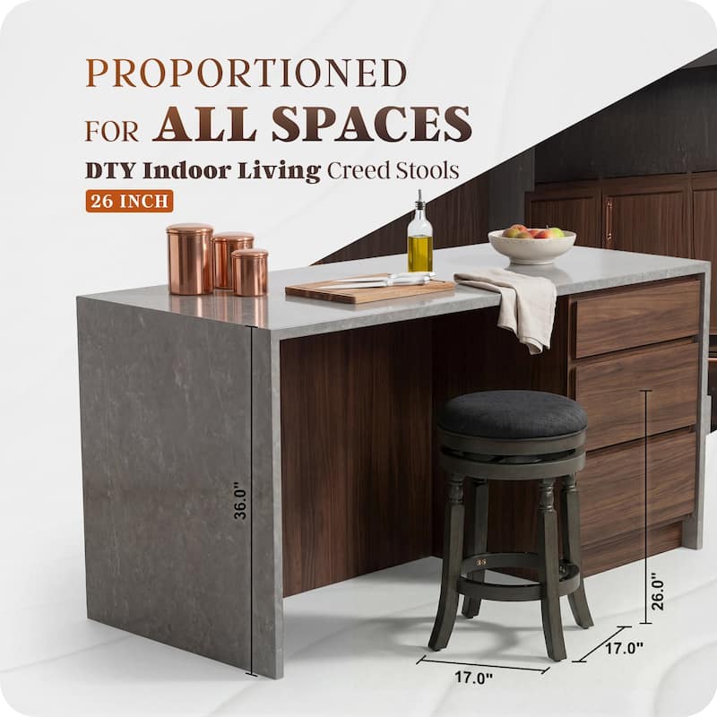 DTY Indoor Living Palmer Lake Backless Swivel Counter or Bar Stool