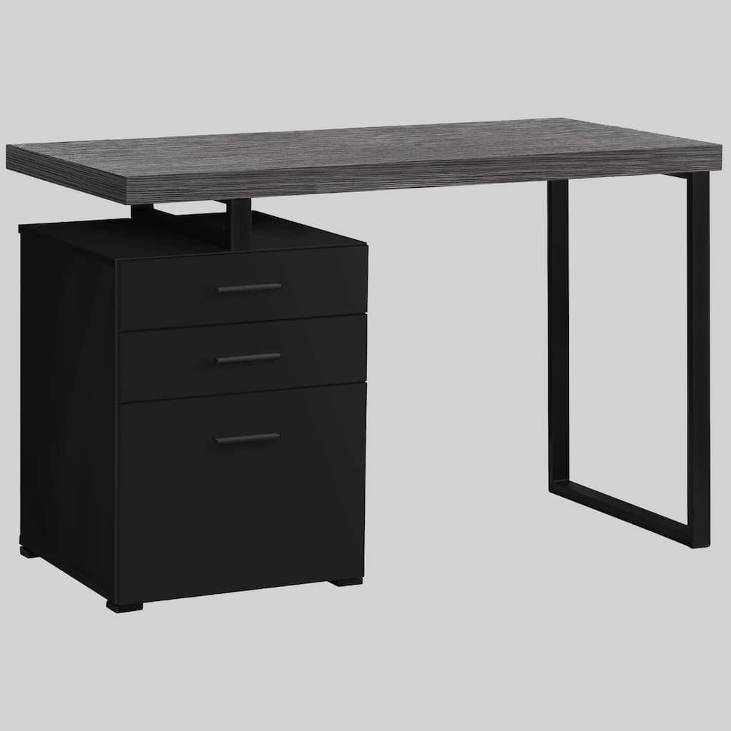 Modern 48" Computer Desk with Metal U-Leg, File Drawer & Left/Right Setup for Home Office