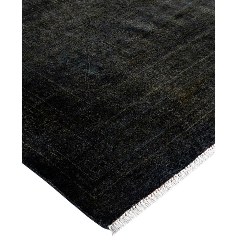 Overdyed One-of-a-Kind Hand-Knotted Area Rug - Black - 12' 2" x 18' 6"