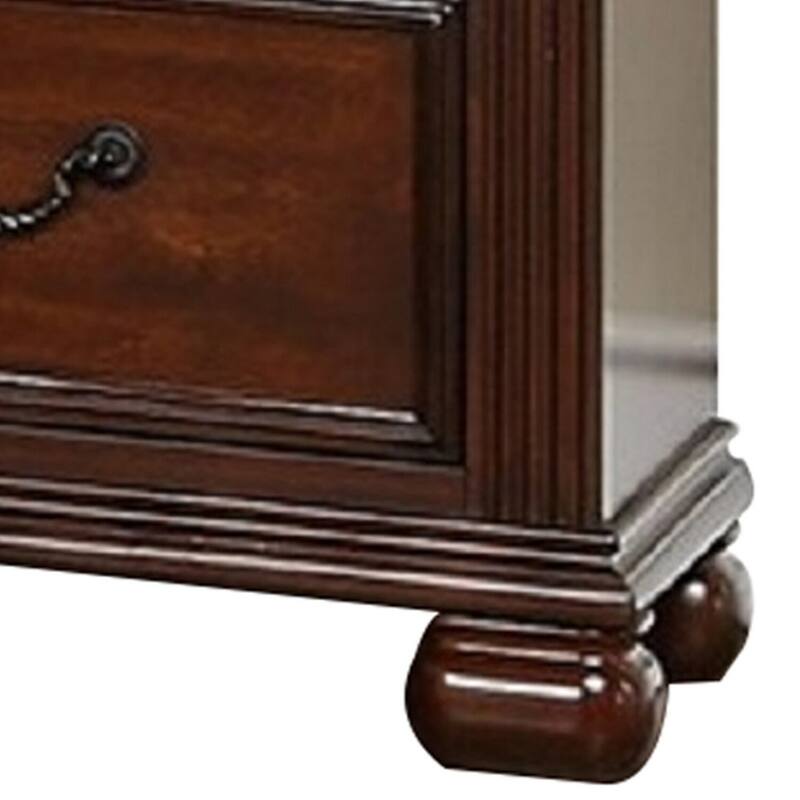 Cherry Oak Brown 3 Drawer 16 in. W Nightstand with Sturdy Hardware and Ample Storage