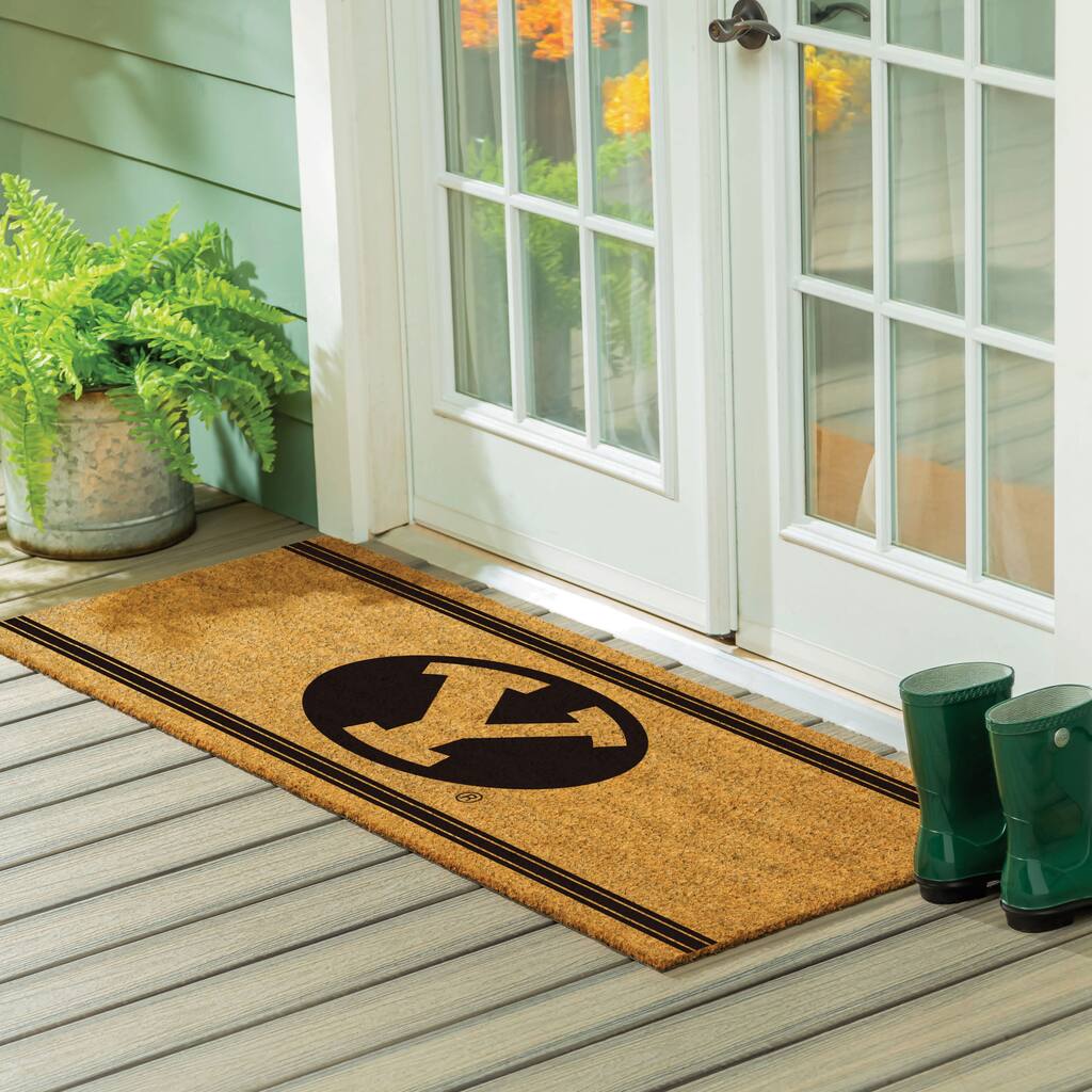 Brigham Young University Monochrome Indoor/Outdoor Coir Door Mat