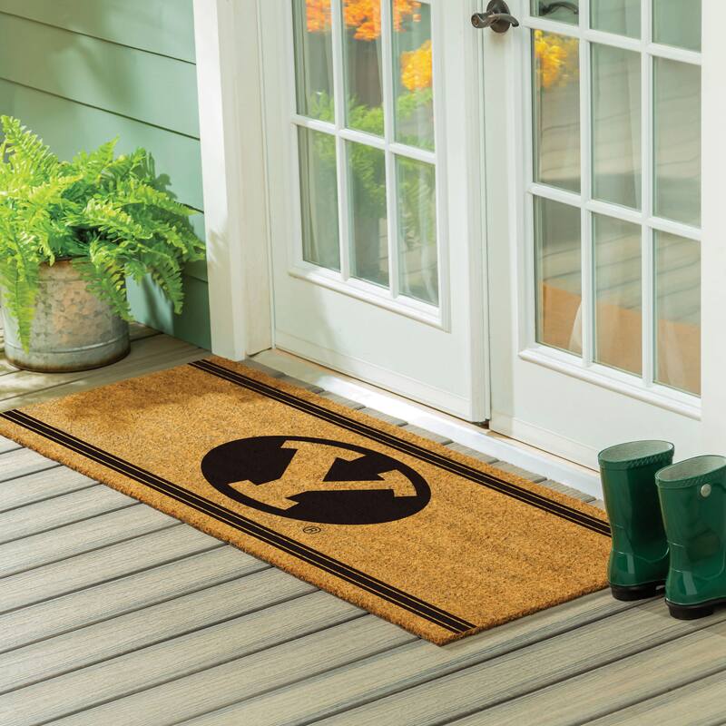 Brigham Young University Monochrome Indoor/Outdoor Coir Door Mat - 60" x 24"