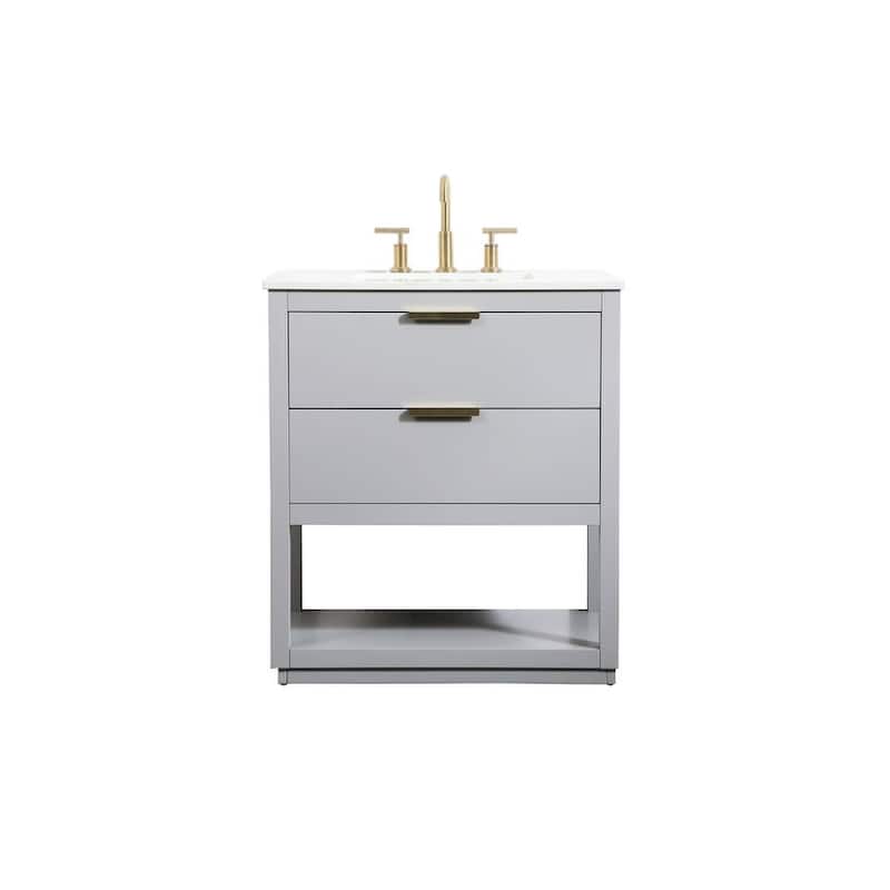 Elegant Lighting VF19230 Larkin 30" Free Standing Single Basin Vanity - Grey - Painted