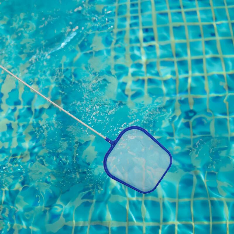 61.5" Silver Blue Mini Pool Leaf Skimmer Head Fixed Length Pole