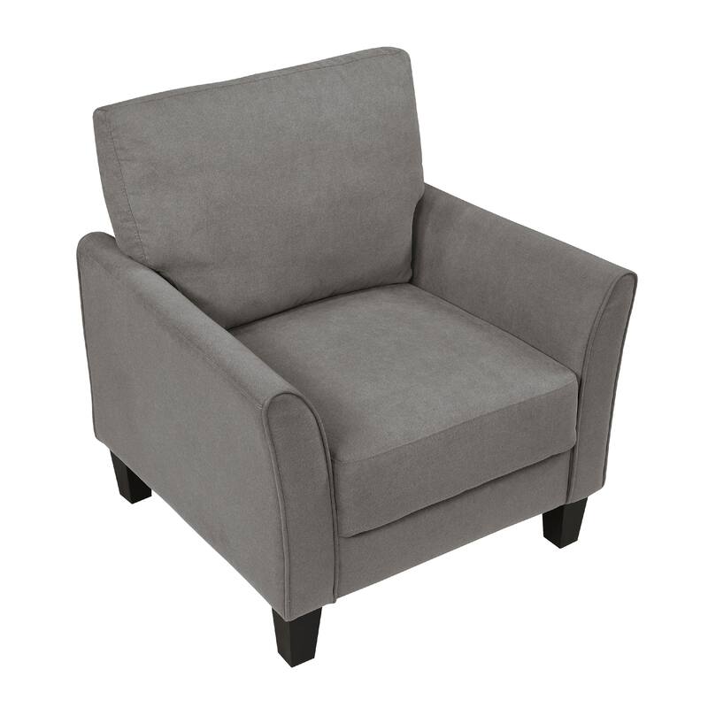 Xumo Sofa Armchair, Taupe Gray 34 Inch, Black Tapered Wood Legs
